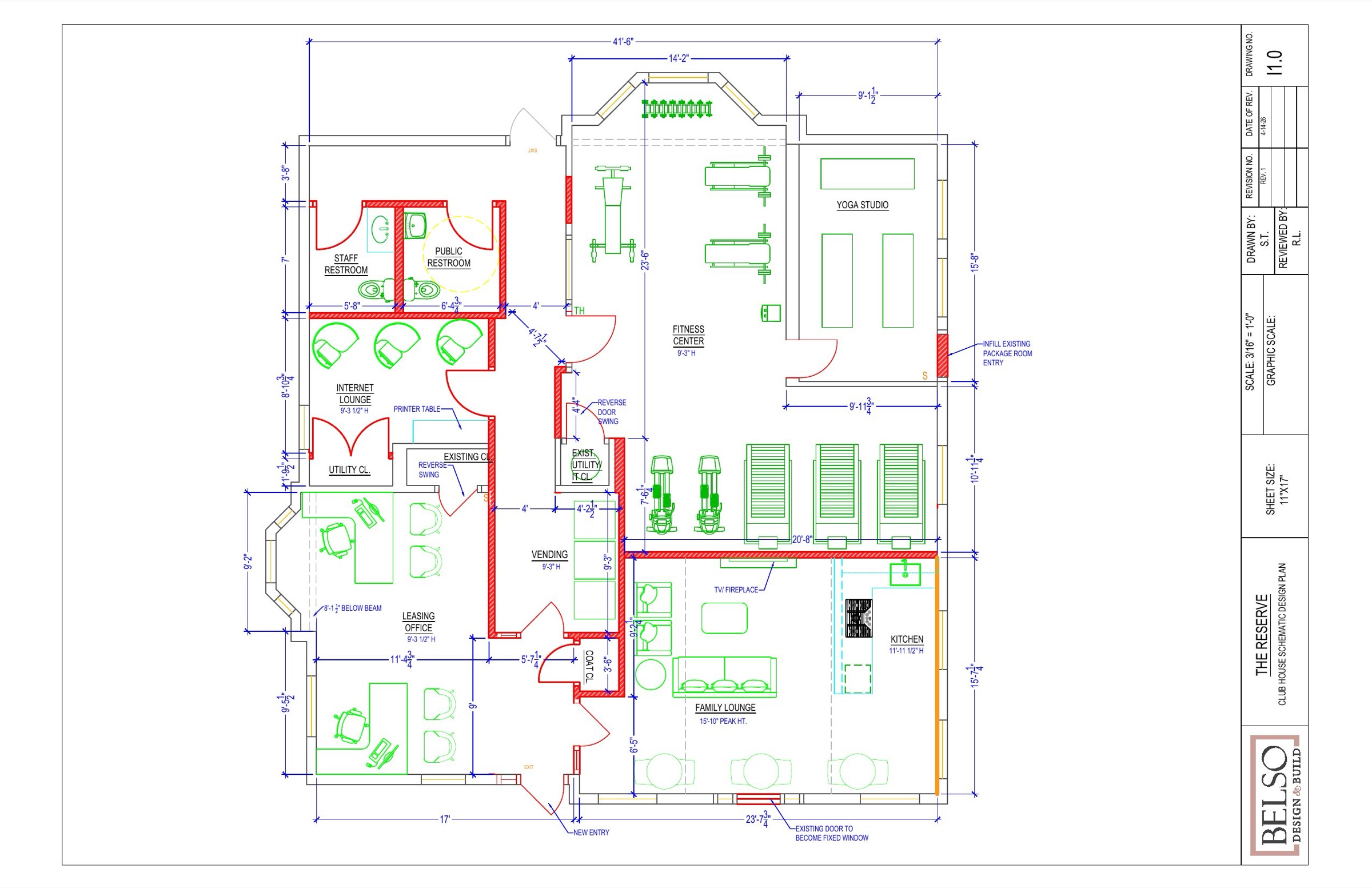 New clubhouse — schematic floor plan