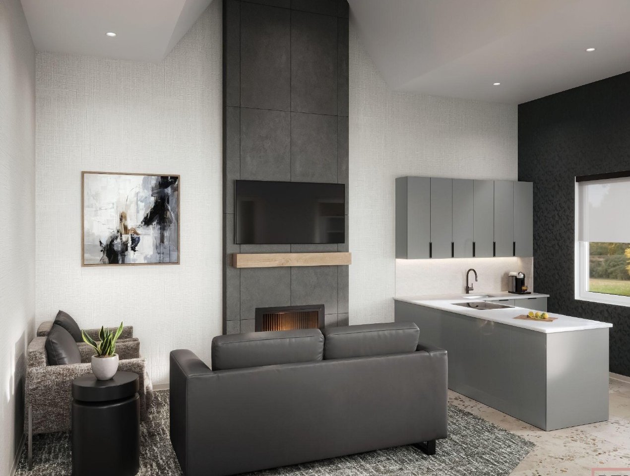 Family Lounge rendering — new clubhouse at Villa Estates @ Lenexa